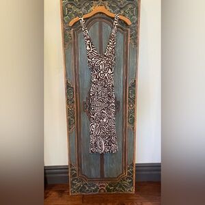 Vintage Banana Republic Brown/White Zebra Dress-Crisscross In Back Women’s Sz S